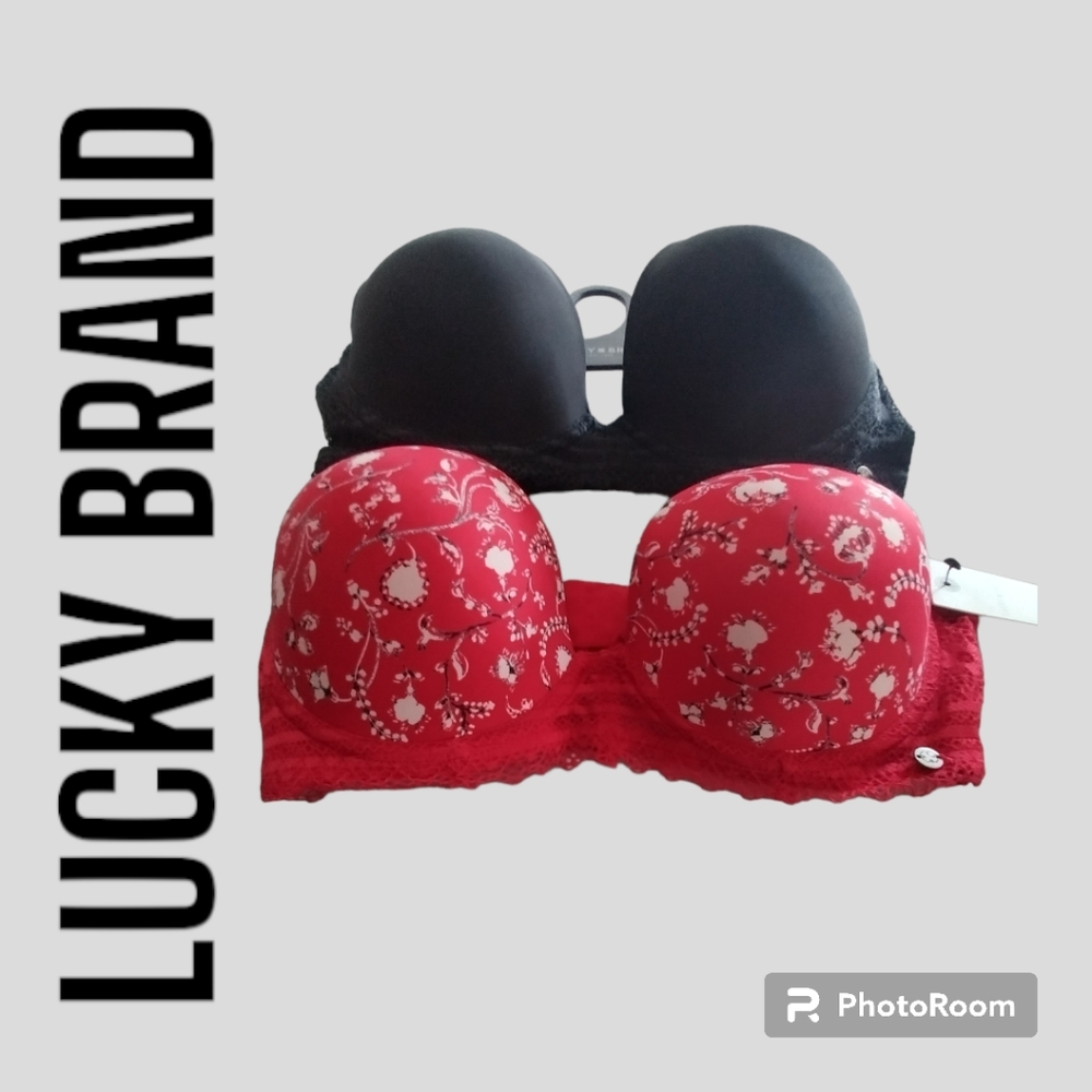 🆕LUCKY BRAND| 2 LIGHT LIFT DEMI BRA'S, SIZE 34C 🆕